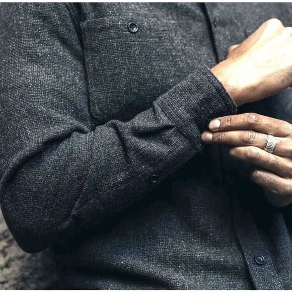 Taylor Stitch The Service Shirt In Ash Melange Wool NEW - Picture 3 of 9